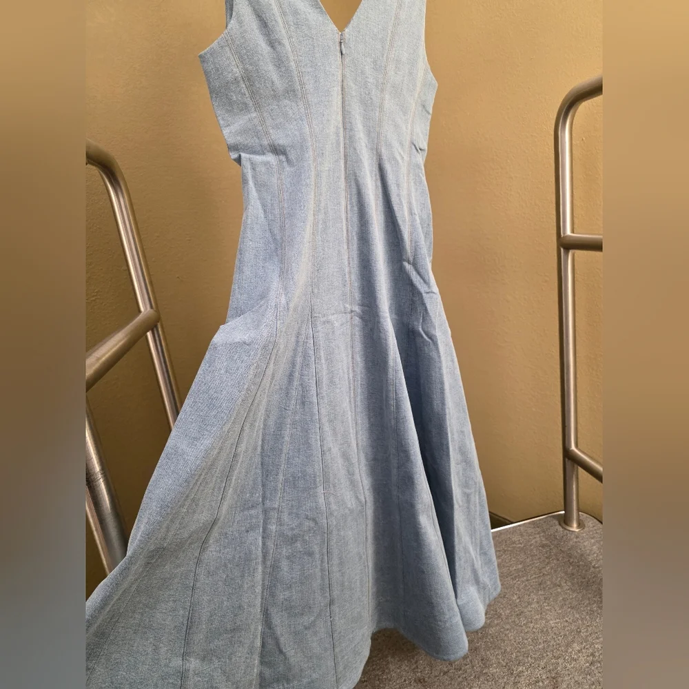 Big Sale! Veronica Beard Lou Pleated Midi Dress - Picture 9 of 12